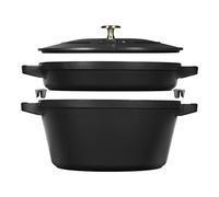 Staub Batería de cocina Conjunto 2 piezas 40508-383-0 Hierro fundido Negro