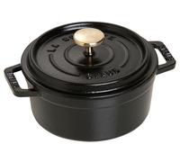 STAUB Mini cocotte de Hierro Fundido, Redonda 12 cm, 0,25 L, Negra | Aroma Rain Tapa, apta para todo tipo de fuegos, redonda, color negro