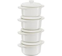 Staub mini cocotte set 4-tlg. rund, keramik, elfenbein-wei?