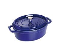 STAUB Olla de hierro fundido Staub ovalada. tres capas de esmalte 4.2 l azul oscuro