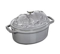 Staub Olla ovalada con Tapa para cazo en forma de cerdito, gris grafito V 1,0 l