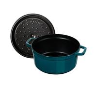Staub Olla redonda La Mer 26 cm, hierro fundido, 5,2 l, tres capas de esmalte