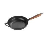 Staub Pans Sartén con mango de madera 24 cm, Hierro fundido, Negro