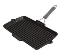 Staub Parrilla rectangular 1202223 Aluminio antiadherente con mango de silicona 34 x 21 cm Negro