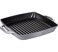STAUB Sartén de Hierro Fundido con Dos Asas, Apta para inducción, Cuadrada, 33 cm, Color Gris Grafito