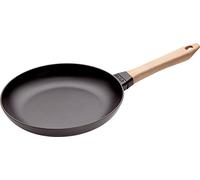 STAUB Sartén de hierro fundido Staub negra con mango de madera claro Ø26 cm
