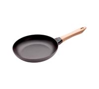 STAUB Sartén de hierro fundido Staub negra con mango de madera claro Ø24 cm