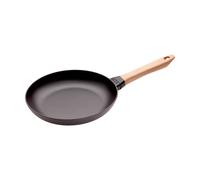 STAUB Sartén de hierro fundido Staub negra con mango de madera claro Ø26 cm