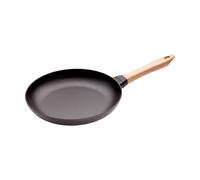 STAUB Sartén de hierro fundido Staub negra con mango de madera claro Ø28 cm