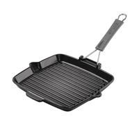 Staub Sartén de Parrilla Cuadrada 24 cm, Hierro Fundido, Negro