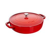 STAUB cocotte Chistera olla de hierro fundido, apta para todo tipo de cocinas incl. inducción, redonda, 28 cm, 3,7 L, Made in France, rojo cereza