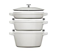 STAUB Set de ollas y sartenes Staub apilables 5 piezas White truffle