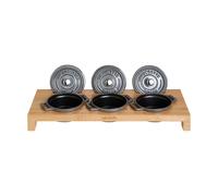 STAUB Soporte para servir Staub con 3 mini cacerolas Bambú
