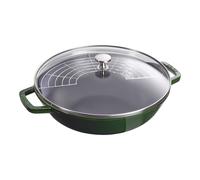 Staub Specialities Wok con tapa de cristal 30 cm, Hierro fundido, Albahaca
