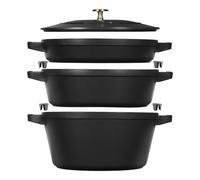 Staub Stackable Set Batería de cocina 3-pzs, Hierro fundido