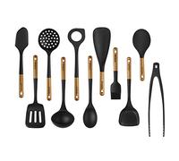 Staub Utensilios de cocina de silicona, 11 piezas, color negro