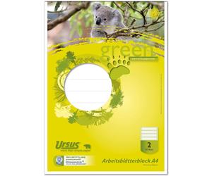 Staufen Bloc de hojas de trabajo Green - DIN A4, lineado 2 (4/4/4 mm, rayado con