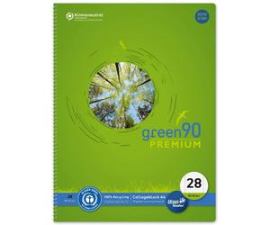 Staufen Green College Notepad DIN A4, Line Style 28 (Squared with Margin Lines),