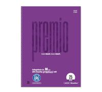 Staufen premio Collegebblock - 5 unidades, 80 hojas, DIN A4, línea 25 (9 mm a rayas con margen), 4 agujeros, papel reciclado de 90 g/m²