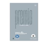 Staufen premio Collegeblock - 5 unidades, 80 hojas, DIN A4, línea 26 (cuadriculado de 5 mm con margen), 4 agujeros, papel reciclado de 90 g/m²