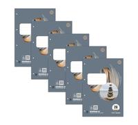 Staufen Style Cuaderno escolar LIN 26-5 blocs de 50 hojas cada uno, DIN A4, 70 g/m², cuadriculado con borde blanco (5 mm), 4 agujeros