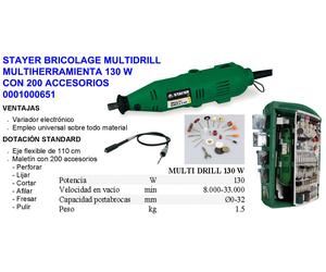 STAYER BRICOLAJE MULTIDRILL 130 W con accesorios