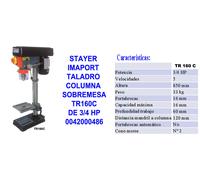 STAYER Taladro de Columna Sobremesa TR160C/D 3/4 HP