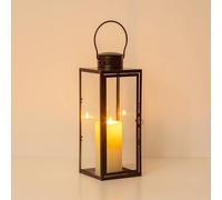 Staymoment Farol decorativo negro para exteriores: 35 cm, portavelas grande para exteriores, balcón, jardín, decoración moderna de mesa, farolillo para tumba, candelabro, iluminación
