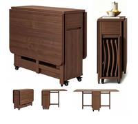 STDZQCWY Juego De Mesa De Comedor Plegable Extensible De 1,3 M, con Cajón De Almacenamiento Y Ruedas Giratorias con Bloqueo, Y 4 Sillas Plegables De Madera De Caucho, Escritorio Multifuncional Golden