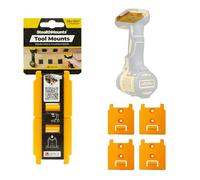 StealthMounts Portaherramientas amarillos compatibles con DeWalt MAX + XR + Flexvolt | Soportes de herramientas inalámbricos de 18 V + 20 V + 54 V + 60 V de potencia | Paquete de 4 | Organizador de