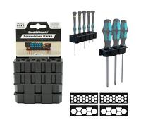 StealthMounts Soporte para destornillador de pared con sistema de colmena | Estante de almacenamiento para almacenamiento de herramientas de mano | Paquete de 4