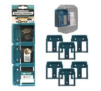 StealthMounts Soportes de batería para Makita 18v | Porta Baterías para Makita 18v | Paquete de 6 | Organizadores de batería Azul para Makita 18v