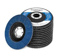 STEBRUAM 12 piezas 115 mm discos abrasivos de abanico discos abrasivos de láminas discos abrasivos discos de limpieza por lijado grano 40 para amoladora angular con batería GWS BTI acero inoxidable