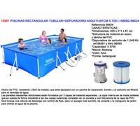 Steel Pro+ Piscina Rectangular con Depurador 400x211x81 cm