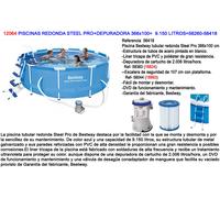 Bestway Steel Pro Max 56418 - Ø366x100 cm - Piscina Redonda + Bomba filtro y escalera