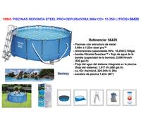 Steel Pro Piscina Redonda Steel Pro+ con Depuradora 366x122