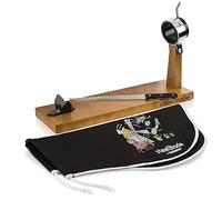 Steelblade - Jamonero Giratorio 360º Madera Lacada + Cubre jamón Kukuxumusu + Cuchillo Jamonero 28 cm - Soporte Jamonero Fabricado en España - Jamonera 2 Posiciones para Jamones y Paletas (011132)