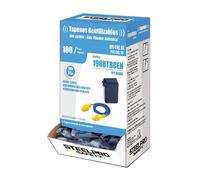 Steelpro Tapones auditivos Fit basic reutilizables de TPR con cordón, caja 100 uds