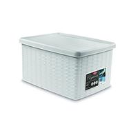 Stefanplast 2075895 Caja de Almacenamiento, Plástico, Blanco 29 x 39 x 21 cm
