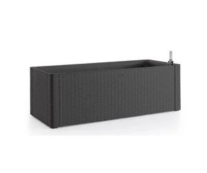 Stefanplast Caja de flores rectangular Natural Delux Antracita