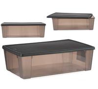 Stefanplast Caja Elegance 30L Gris y Gris Transparente
