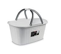 Stefanplast Elegance - Cesta de plástico de Color Blanco, 38 x 58 x 28 cm