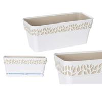 Stefanplast Jardinera Cloe 30cm Blanco-Beige con Reserva de Agua