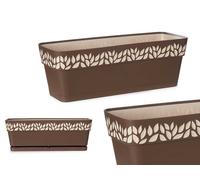 Stefanplast Jardinera Cloe Marrón-Beige 50cm con Reserva de Agua