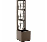 Stefanplast Jardinera ETHICA Taupe Cuadrada con enrejado 38 L