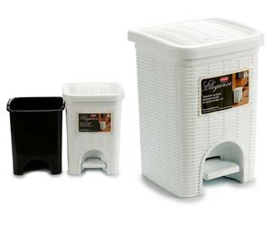 STEFANPLAST Papelera Elegance Peq 6L Blanco + Negro