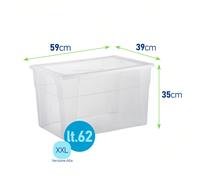 Stefanplast Visualbox Caja Rectangular, plástico, Blanca