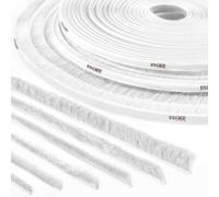STEIGNER Burlete de cepillo autoadhesivo blanco 8 mm x 20 m - Burlete para ventanas, puertas correderas e interiores - Aislamiento contra el frío, protección contra insectos