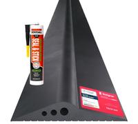 STEIGNER Umbral garaje 3m EPDM negro 14mm x 78mm SGD01 -Kit aislante con 1x adhesivo montaje y junta para puerta garaje adaptable a varios tipos de puertas - Barrera anti inundacionesarrière d’eau