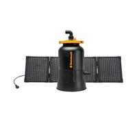 Steinbach Filtro solar FXS38 - 040603 - Potencia de la bomba 4500 l/h - Para piscinas de hasta 19.000 l - Con un panel fotovoltaico plegable de 80 W incluido, incluye bolas de filtro de 256 g